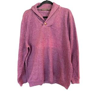 Tasso Elba Mens Cotton Blend Maroon ‎ Shawl Collar Sweater L